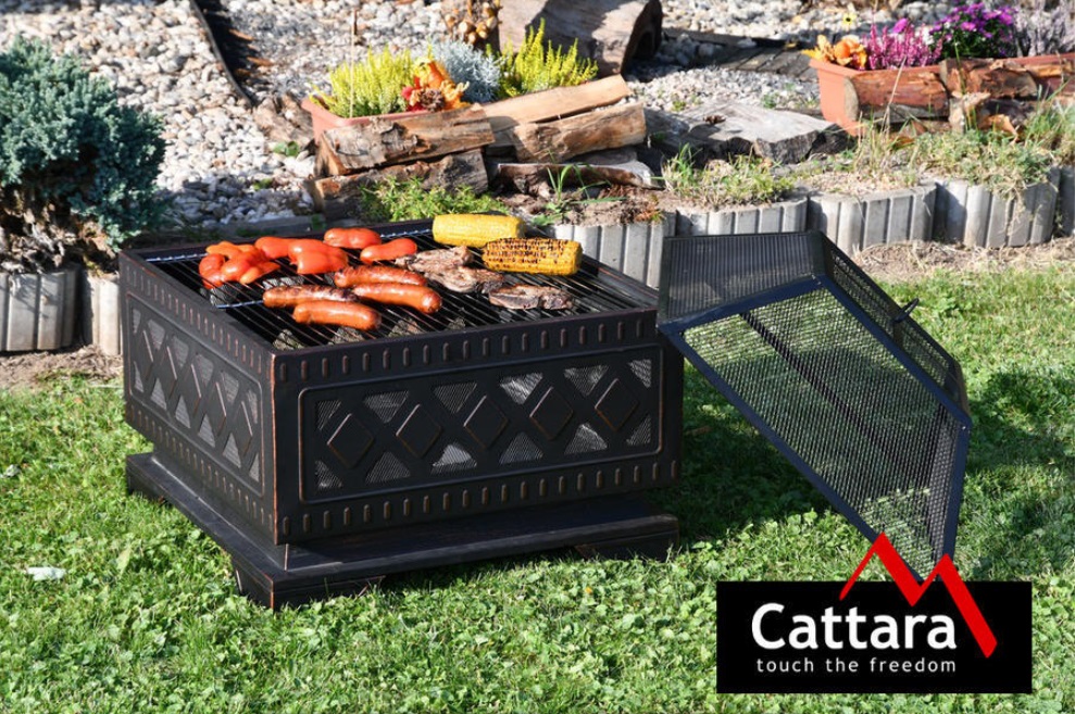 Ohniště SQUARE copper patina s poklopem f